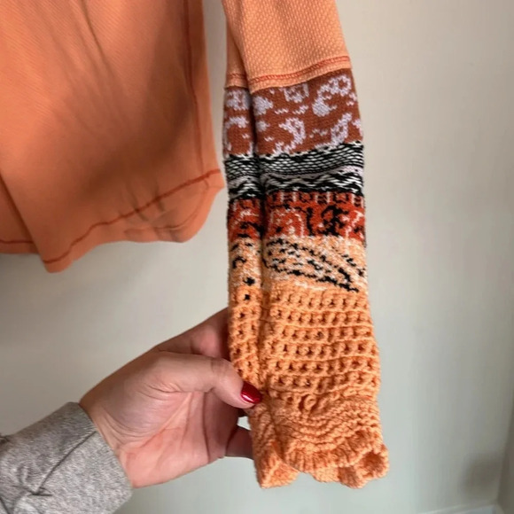Free People Mix Cuff Thermal Desert Orange Size Small - Picture 5 of 9